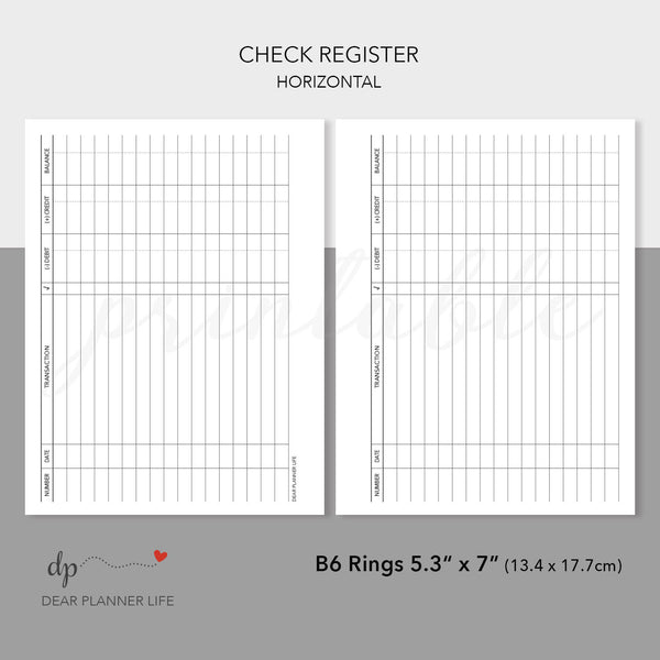 Bank Transactions Tracker (B6 Size) Printable PDF : B-35
