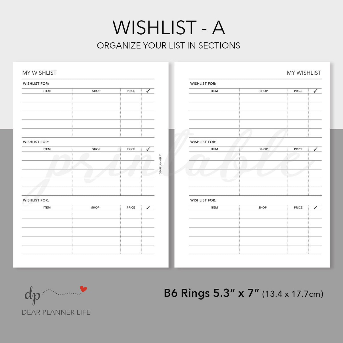 Wishlist Categories PDF Printable : B46-A – DearPlannerLife wishlist-categories-pdf-printable-b46-a-dearplannerlife