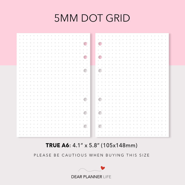 Dots and Square Grid Page (A6 Rings) Printable PDF : AS-17.18