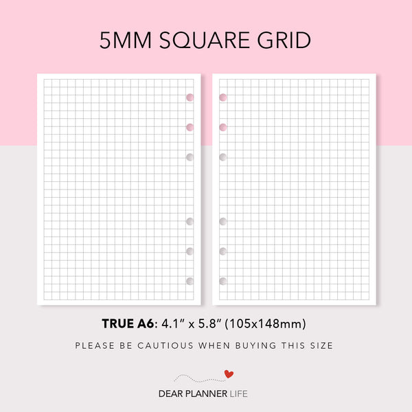 Dots and Square Grid Page (A6 Rings) Printable PDF : AS-17.18