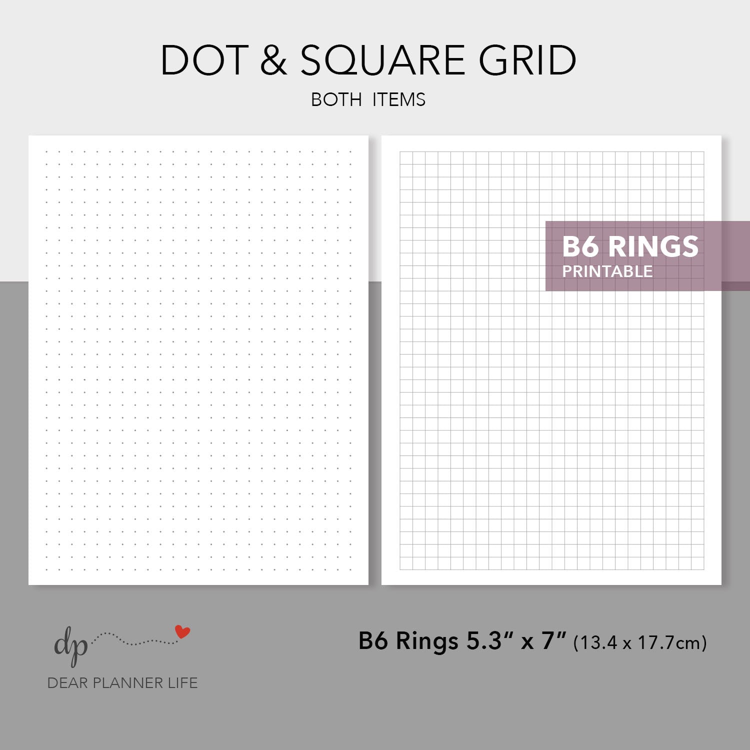 Dots & Square Grid Pages Printable PDF : B17.18