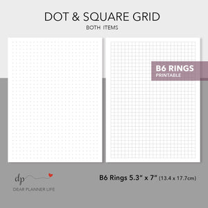 Dots & Square Grid Pages Printable PDF : B17.18