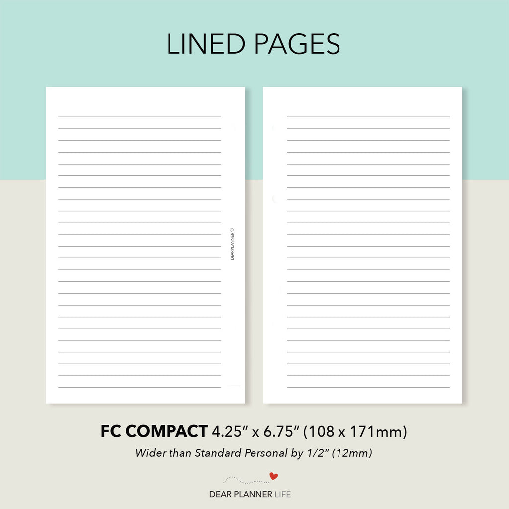 FREEBIE: Lined Notes Printable PDF - 9 Sizes Available (08 ...