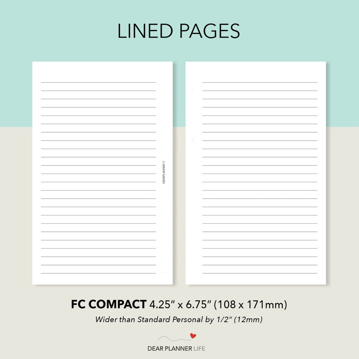 FREEBIE: Lined Notes Printable PDF - 9 Sizes Available (08 ...