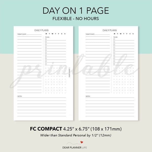 Flexible Daily Page Printable PDF : F37