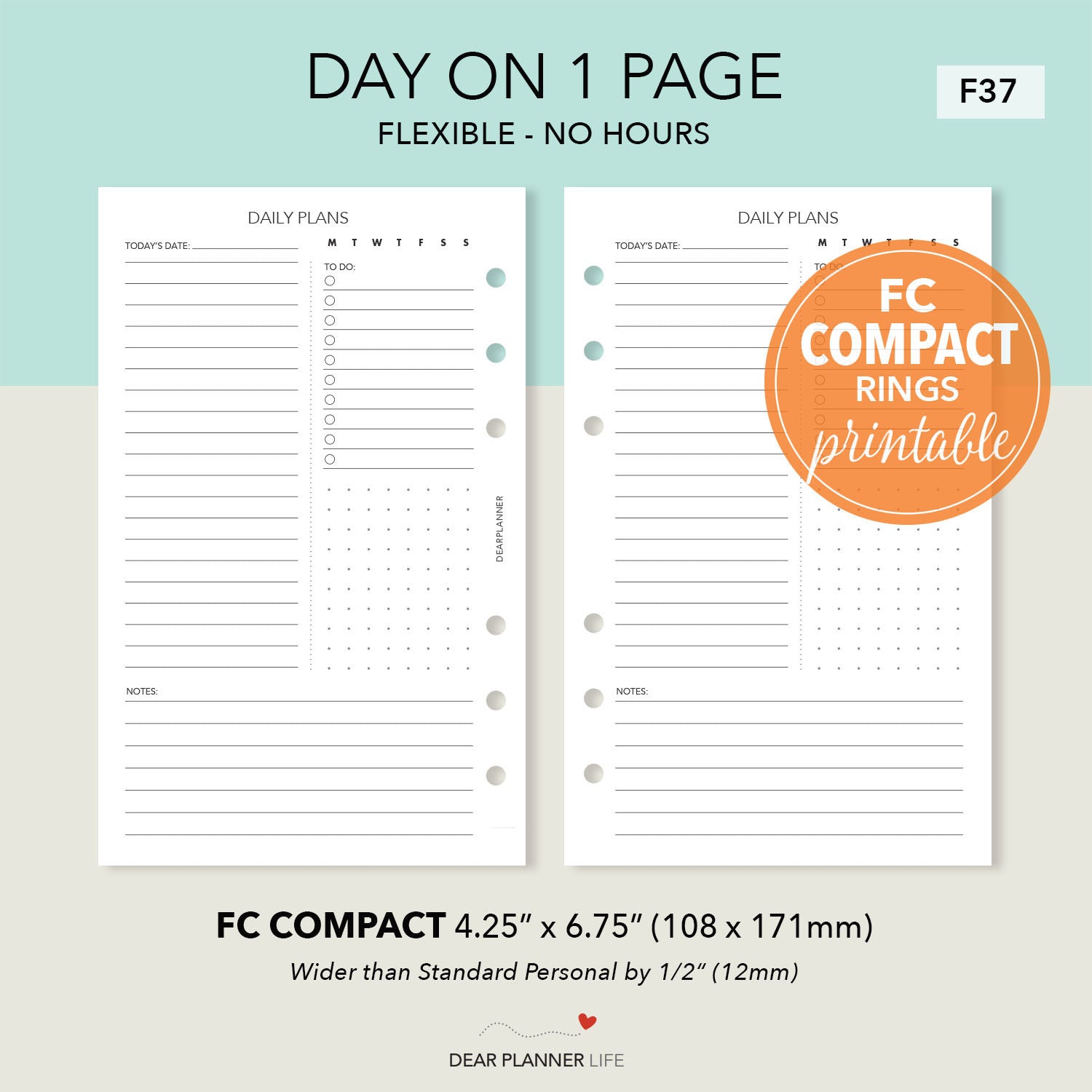 Flexible Daily Page Printable PDF : F37