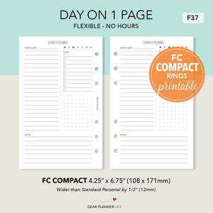 Flexible Daily Page Printable PDF : F37