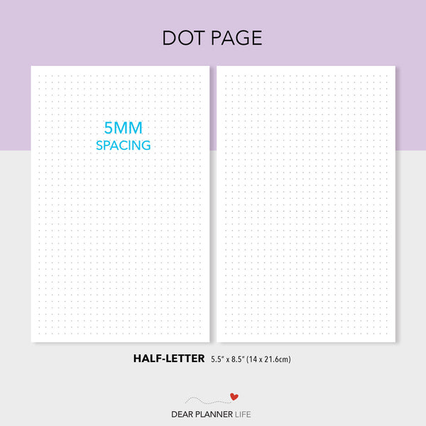 Dot & Square Grid (Half-Letter) Printable PDF : H17.18