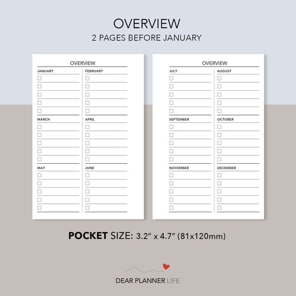 2024 Month on 1 Page (Pocket Size) MONDAY Start, Printable PDF : K-30 C