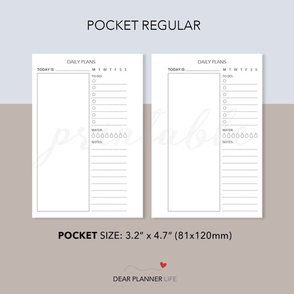 Daily Plans (Pocket Size) Printable PDF : K-06