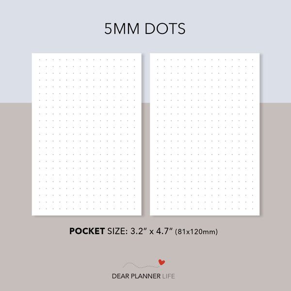 Dot Grid & Square Grid (Pocket Size) Printable PDF : K17-18