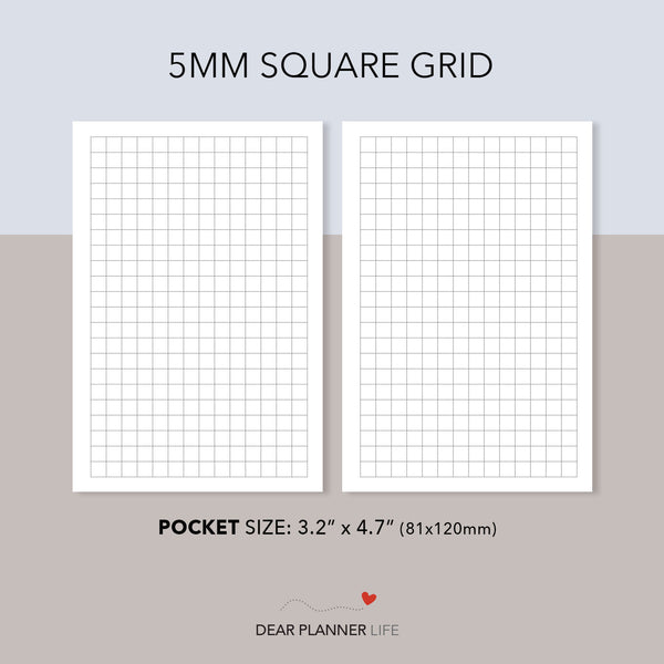 Dot Grid & Square Grid (Pocket Size) Printable PDF : K17-18