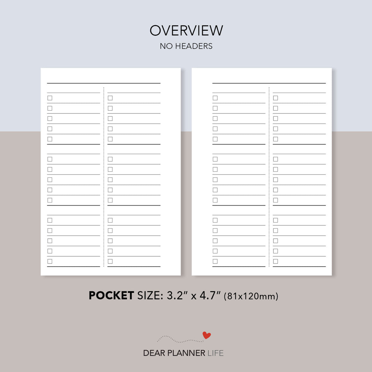 Year Overview (Pocket Size) Printable PDF : K-38 – DearPlannerLife