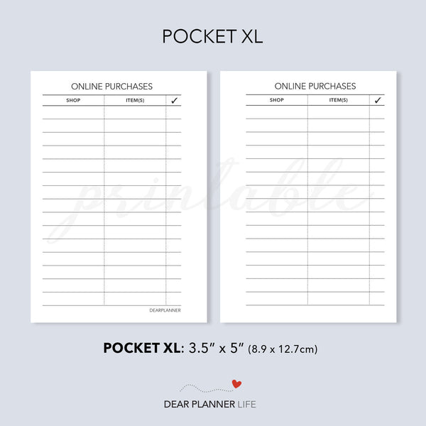 Online Purchases (Pocket Plus) Printable PDF : KP-39