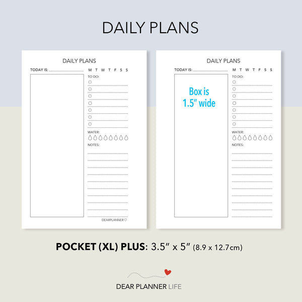 Daily Plans (Pocket Plus) Printable PDF : KP-06