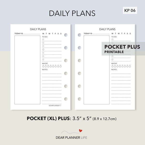 Daily Plans (Pocket Plus) Printable PDF : KP-06