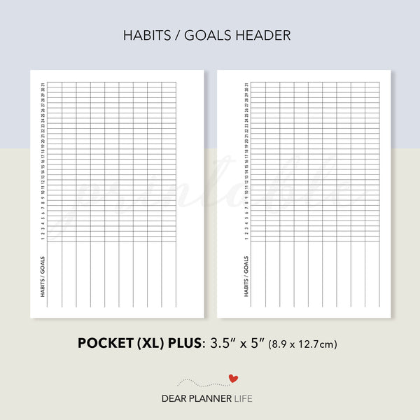 Daily Tasks Tracker (Pocket Plus) Printable PDF : KP-01