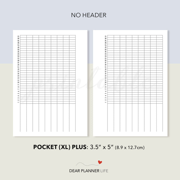 Daily Tasks Tracker (Pocket Plus) Printable PDF : KP-01