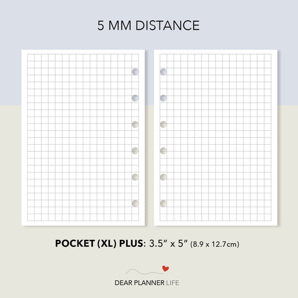 Square Grid & Dot Grid Template (Pocket Plus) Printable PDF : KP-17.18