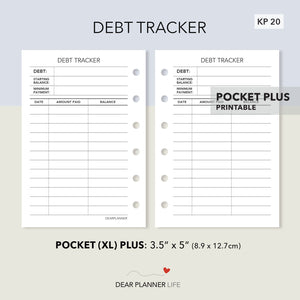 Debt Tracker (Pocket Plus) Printable PDF : KP-20