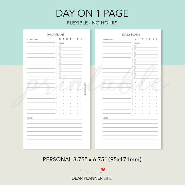 Flexible Day on 1 Page Printable PDF : P37