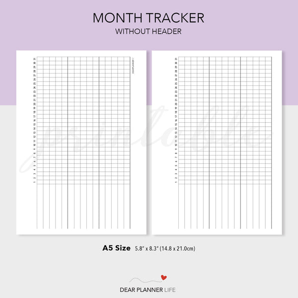 Month Goal Tracker (A5 Size) PDF Printable (A5-12)