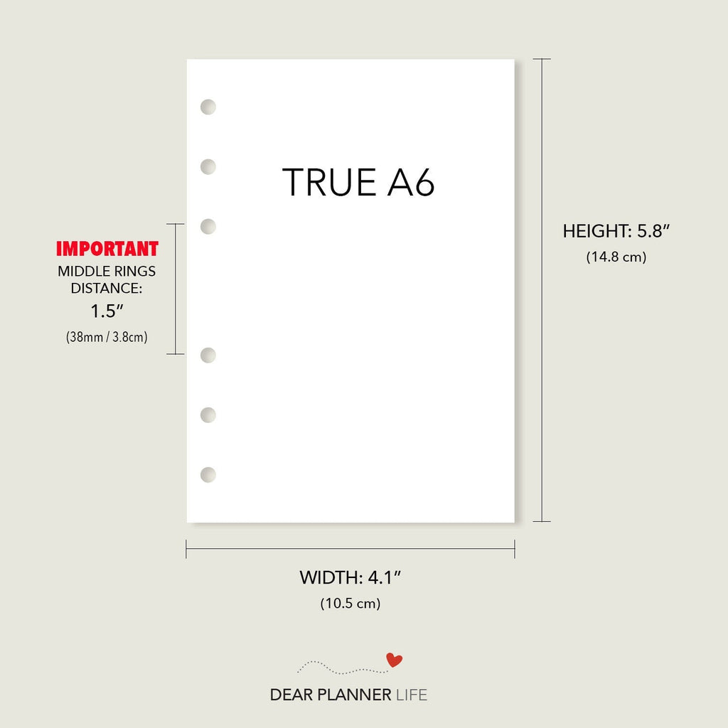 Undated Simple Week On 1 Page (A6 Rings) Printable PDF : AS-31 ...